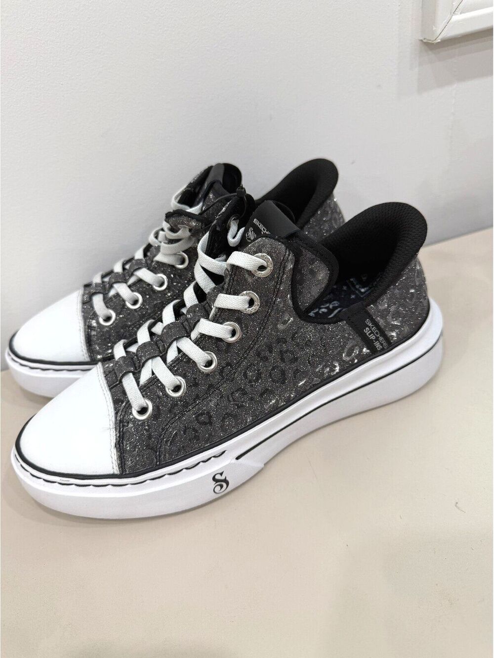 Skechers x Snoop Dogg Limited Edition Glitter Leopard Print Sneakers Women's 7